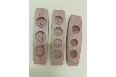 Traditional Wooden Pastry Molds 3pcs